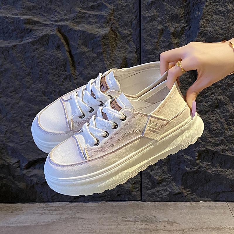 

Shoes Lightweight and breathable little white shoes women s summer 2025 new thick-soled heightening sports and leisure versatile two-wear board shoes 40