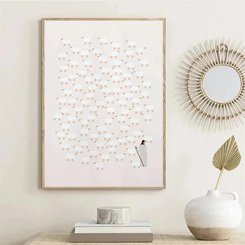 Jesus Walking On Water Look At The Birds Bible Christian Posters Canvas Printing Wall Art Picture for Living Room Home Decor