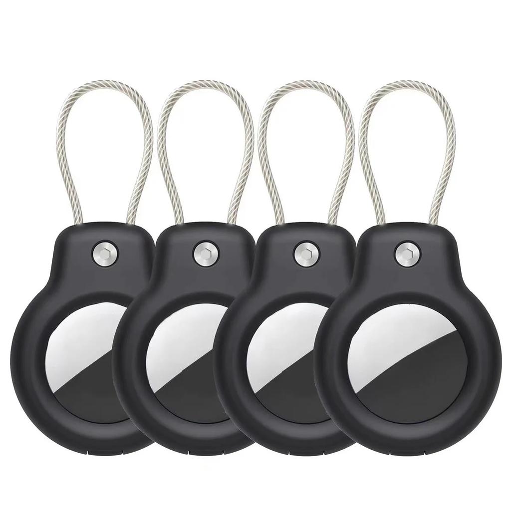 New Compatible with Apple AirTag Secure Holder with Cable Air Tag Lock Case Keychain Key Ring Key Chain Luggage tag for Keys