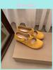 Retro Pink Shoes With Cross Strap And Medium Heel For Daily Wear