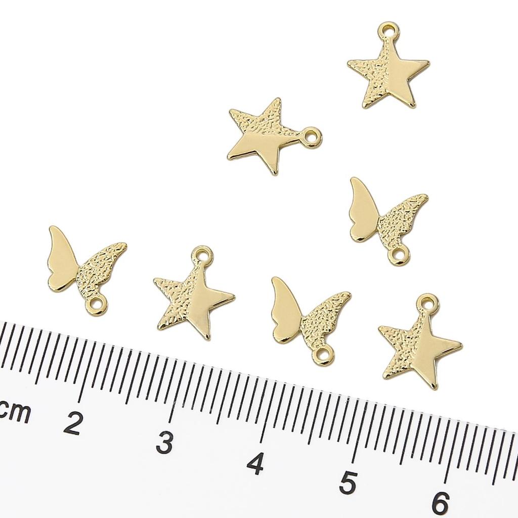 Copper Sand Faced Pentagram Pendant For DIY Jewelry Making Craft Accessories