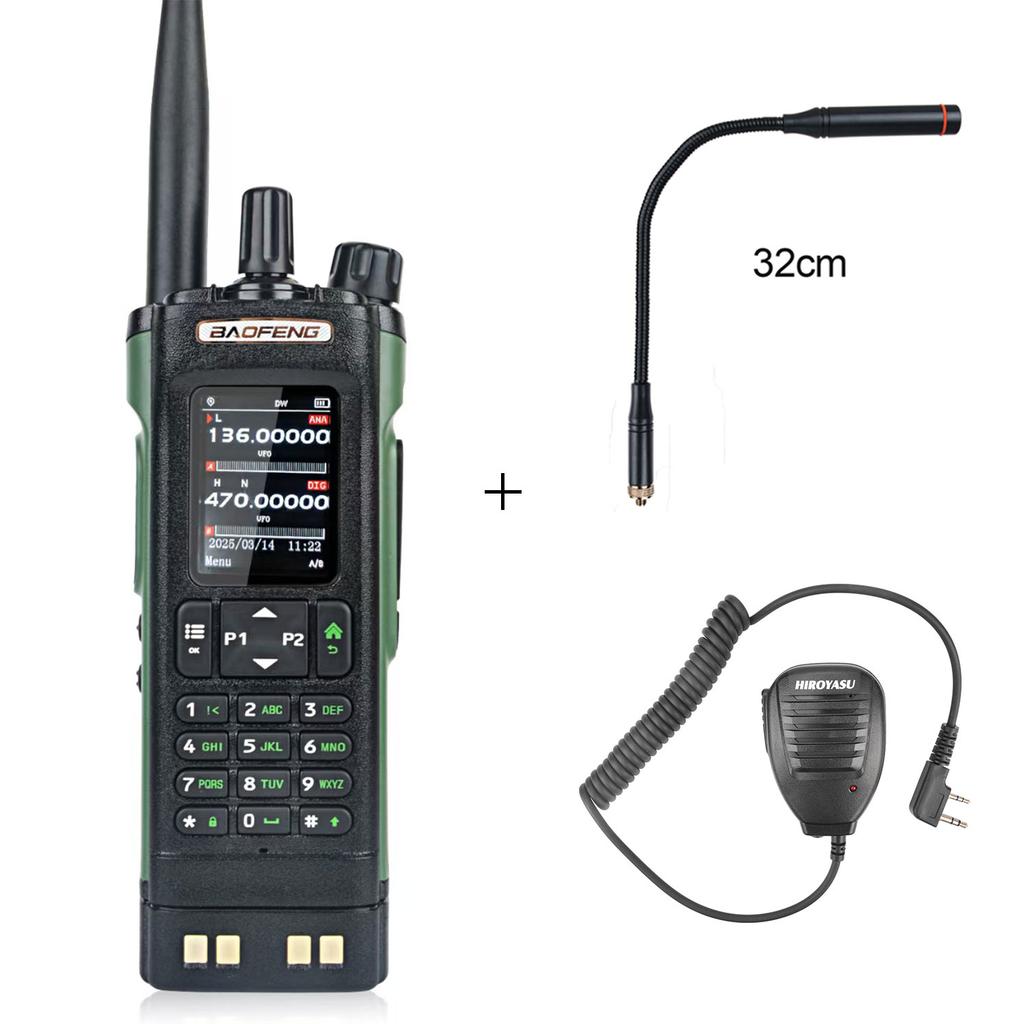 Baofeng DM-32 GPS DMR DIgital APRS Walkie Talkie AES256 Encryption 8W Air Band FM 2M 70CM GMRS Dual Band Radio DM-32UV