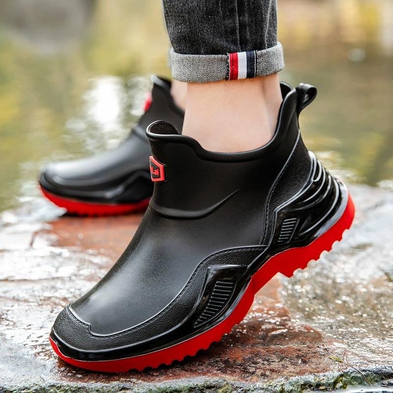 36-46 Größe Große Größe Herren Wasserdichte Kurzschaft Gummistiefel Mode Lässig Dicke Sohle Wasserschuhe Outdoor Abriebfeste Bootsschuhe