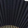 Large Cloth-covered Fan with Black Lacquer and a Navy Blue Pattern
