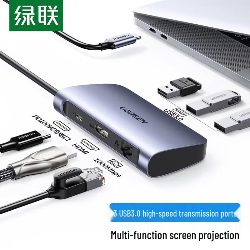Ugreen CM164 6-in-1 USB-C Hub with 4K HDMI 100W PD