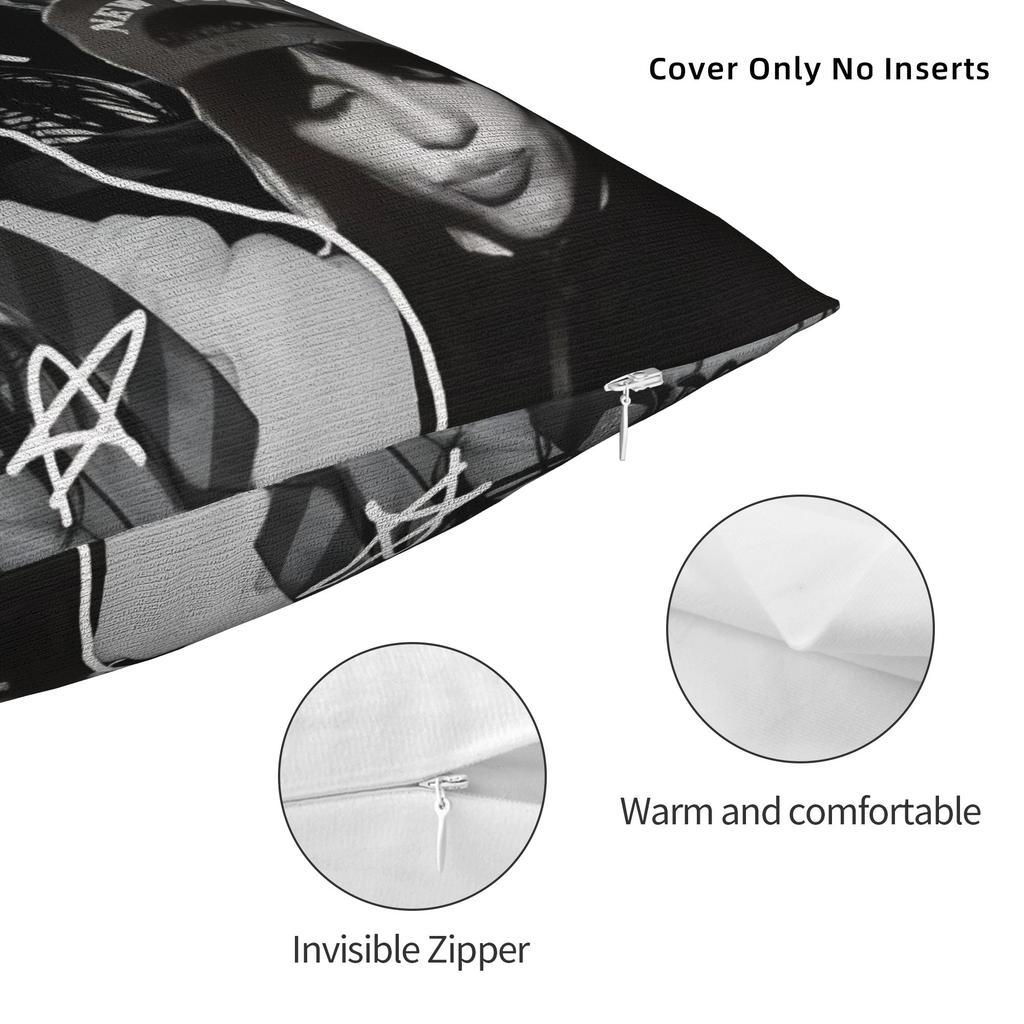 American Singer B-Billie E-Eilish Square Pillow Case Polyester Cushions For Sofa Casual Pillowcase