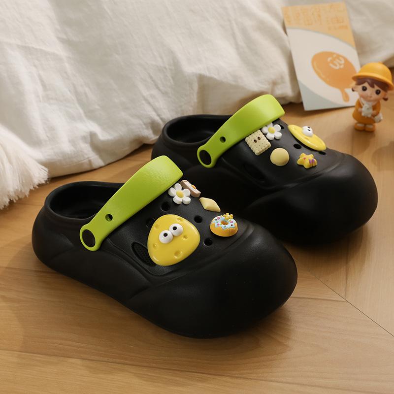 

Женские сырные летние новые симпатичные нескользящие тапочки на толстой подошве 40 чёрный