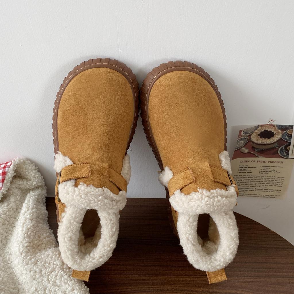 Thick-soled snow boots children's 2025 new winter piled thickened non-slip warm fashion wool cotton shoes women's shoes