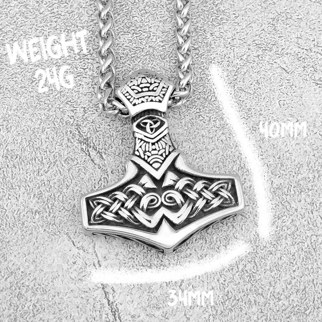 İskandinav 316L Viking Paslanmaz Çelik Viking Thor'un Çekiç Rune Kolye erkek Sokak Kaya Takı Aksesuarları erkek BFF Hediye