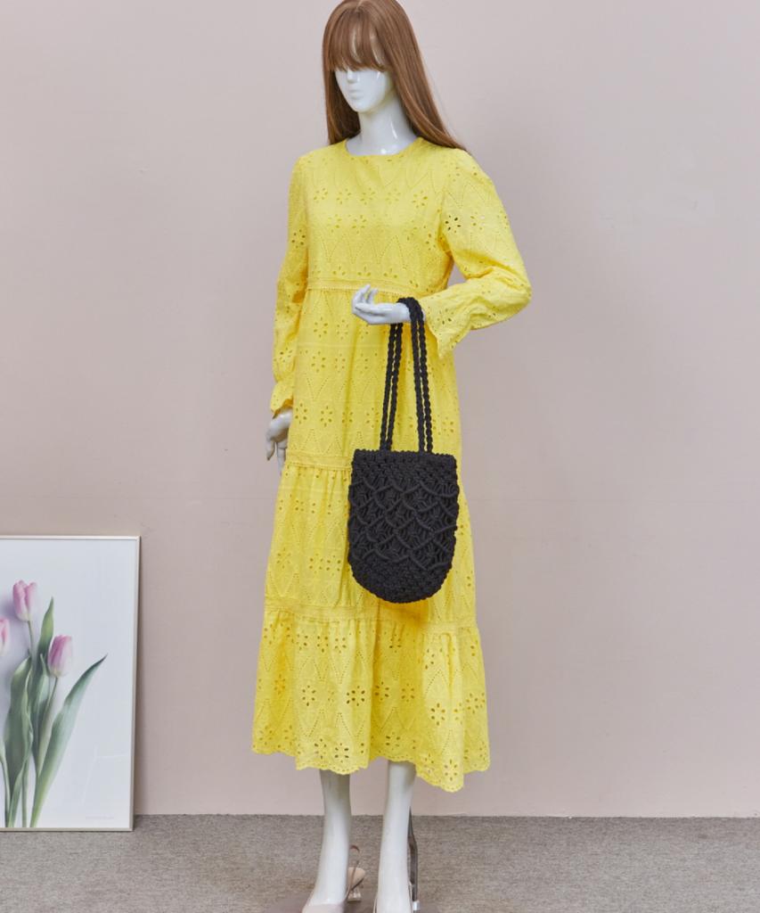 Maia Handcrafted Macrame Shoulder & Tote Bag - Black