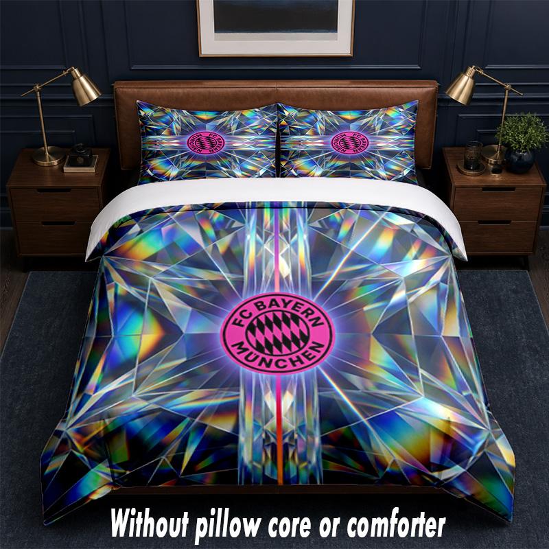 Set Biancheria da Letto Design Bayern Monaco 1 Copripiumino + 2 Federe Morbido Traspirante Biancheria da Letto per la Casa