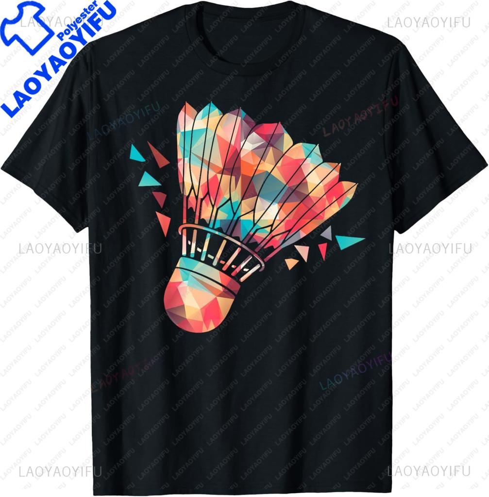 Colorful Shuttlecock Birdie Badminton Player Sports Lover TShirt Unisex Clothing Tops Streetwear Graphic T Shirts Camisetas
