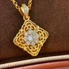 Bubu Wind Brushed Gold Pillow Necklace Double-Sided With Retro Court Style Light Luxury Collarbone Chain