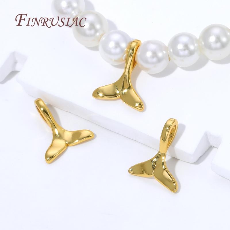 5/10 Stück 18K Gold Plated Fischschwanz Anhänger Für Schmuck, Messing Anhänger Für Halsketten Herstellung Zubehör