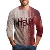 Men's Halloween Print Raglan Dralan Three-quarter Sleeve Casual Top