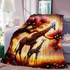 2026 Giraffe Sunset Scene Gift Soft Plush Blanket,Flannel Throw Blanket for Living Room Bedroom Bed Travel Sofa Cover Kids Gift