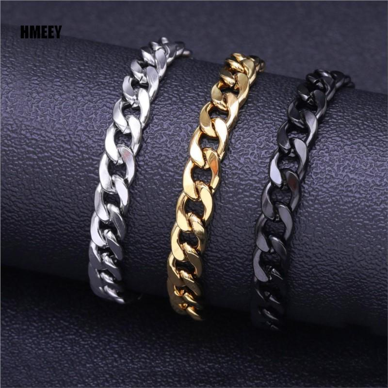 Hmeey Stainless Steel Chain Necklace Long Hip Hop for Women Men On The Neck Fashion Jewelry Gift Accessories Silver Color Choker