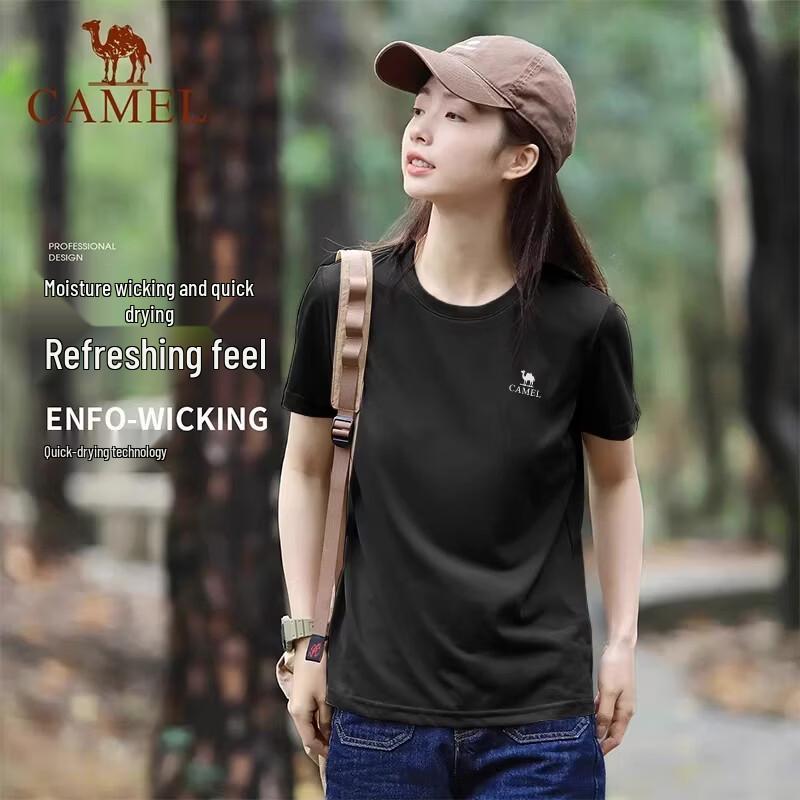 CAMEL Women s Quick-Dry Short Sleeve Round Neck T-shirt XL