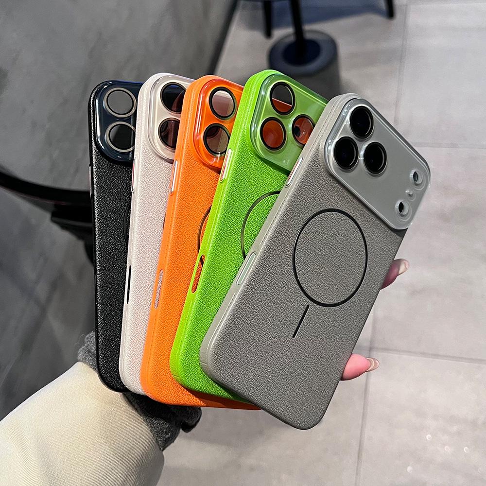 Compatible with Apple IPhone 17 Pro Max Leather Texture Magnetic Phone Case, Supports Wireless Charging, and Is A Protective Case for IPhone 16 Plus