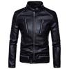 Herren PU-Leder Bikerjacke Mit Mehreren Reißverschlüssen Winter Punk Style Lässige Oberbekleidung