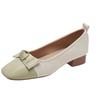 Women's Bow New Square Toe Shallow Ladies Flat Shoes woman Female Patchwork Bowknot Low Heels loafers footwear zapatos mujer