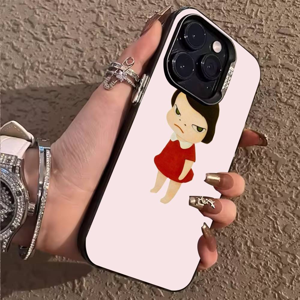 Y-Yoshitomo N-Nara Phone Case For iPhone 17,16,15,14,13,12,11,Pro,X,XS,Max,Plus Soft Black Cover iPhone15