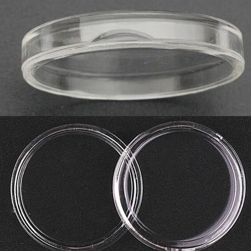 10 Buc 35Mm Aplicat Carcase Rotunde Transparente Capsule Depozitare Monede Suport Rotund Plastic