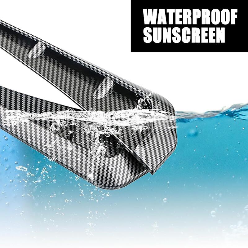 2pcs Car Carbon Fiber Black Side Fender Vent Air Wing Cover Exterior Accessories