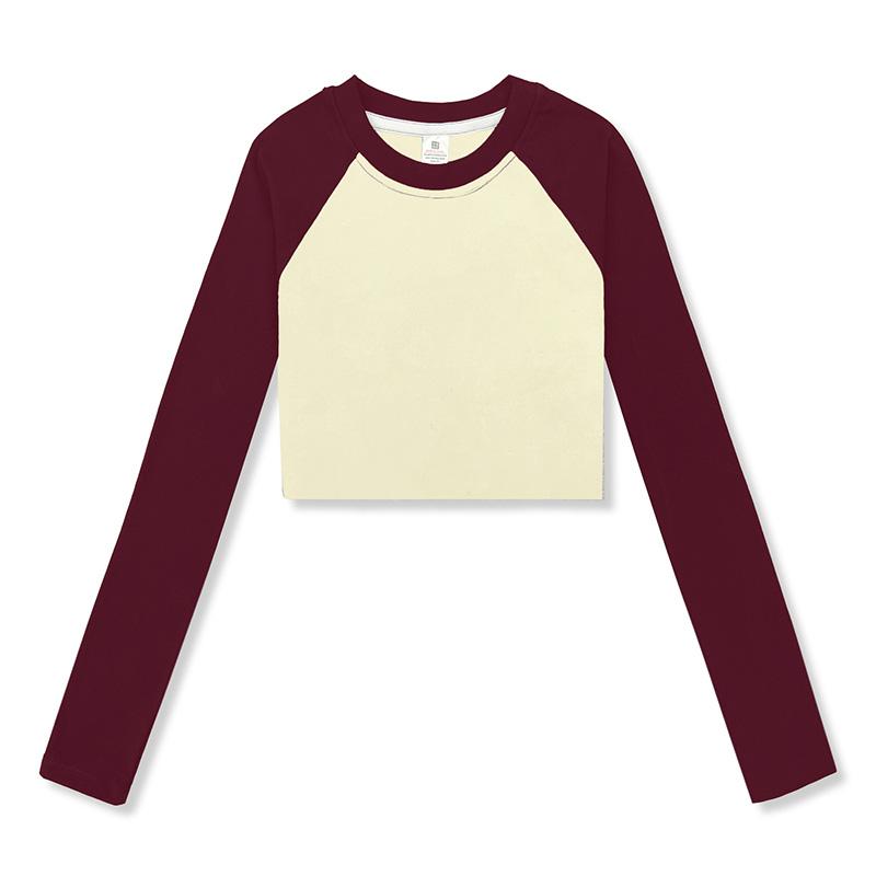 

Нові жіночі бавовняні блузи 210 г/кв. Жіноча сорочка з низом Топи Каваї Футболка з довгими рукавами Еластичні сорочки Короткі тонкі рукави реглан L