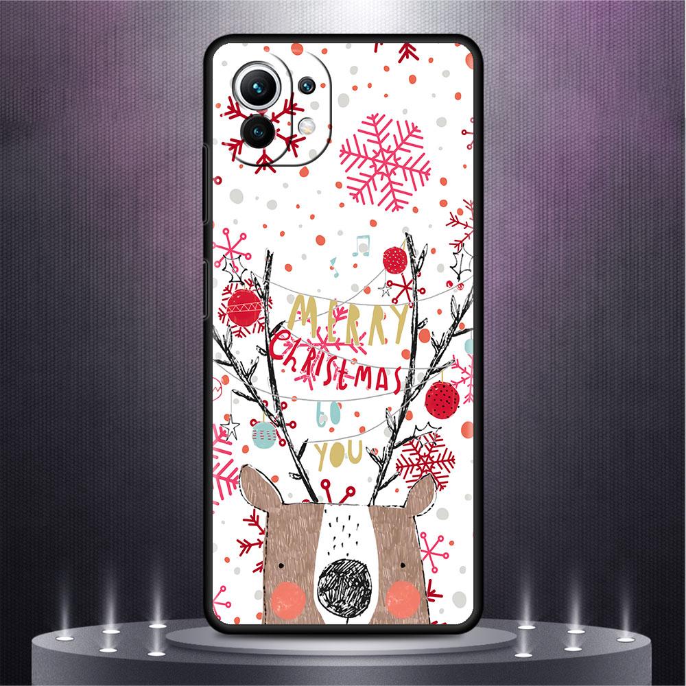 Christmas Red Nose Cute Elk Case For Xiaomi Mi Poco X3 NFC M4 M3 Pro F3 GT F1 11 Lite Note 10 11T 10T 9T Back Soft Phone Cover