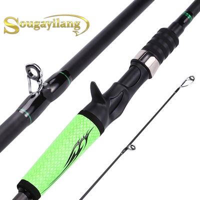 Casting Fishing Rods 2.1/2.4M Portable Carbon Fiber Lure Pole Travel Saltwater Freshwater Fishing