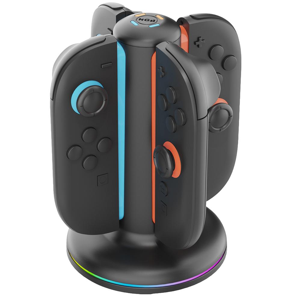 Charging Dock for Switch2 Joy-Con Magnetic Controller Charger 4 in 1 Gamepad Charging Grip Station for Nintendo Accessories