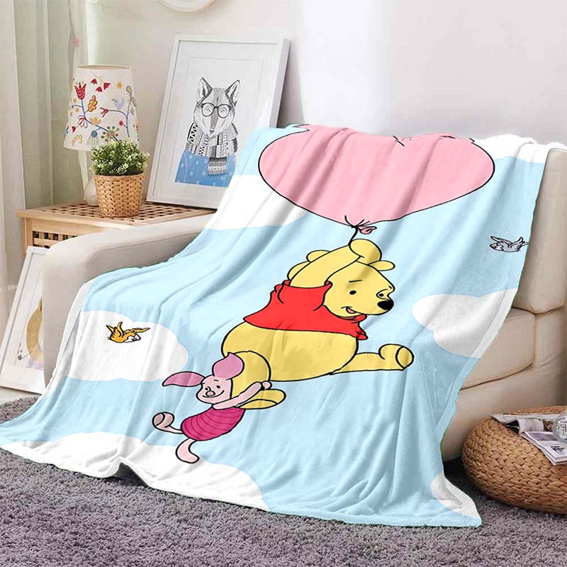 6 Sizes Classic HD Winnie The Pooh Print Soft Cozy Blanket Decor for Couch Sofa Bed Travel Camping Next Day Shipping Great Gift