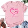 Empowering Pink Survivor Heart T-Shirt for Breast Cancer Awareness Gifts Tee Top