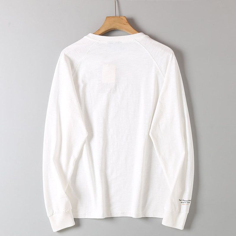 Cotton Raglan Sleeve T-shirt Foreign Trade Men's Clothing Factory Tail Goods Autumn and Winter Casual round Neck Long sleeve Bottoming Shirt