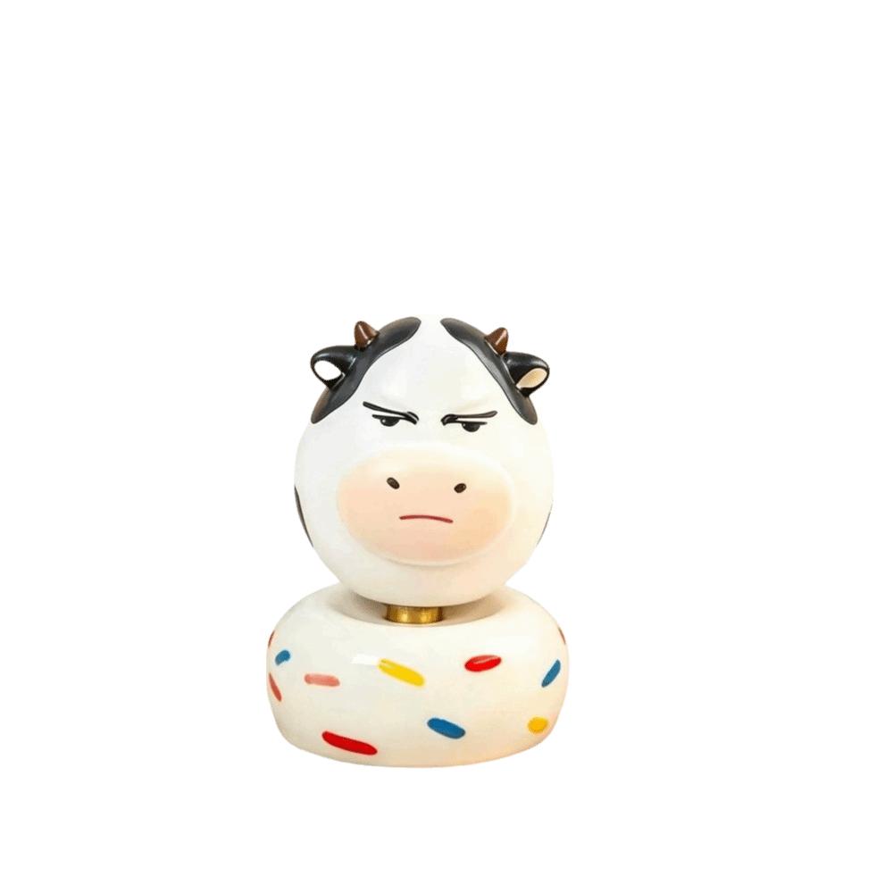 Aggrieved Grass Cow Figure Cute Center Console Decoration Calf Car Ornament Car