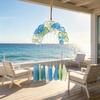 Handcrafted Sea Glass Wind Beach Coastal Style Chime for Outside Arch Shaped Hanging