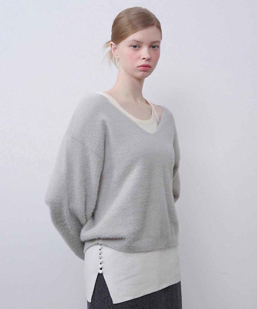 MICANE Bellita Hairy Knit-Wool Sleeveless Set