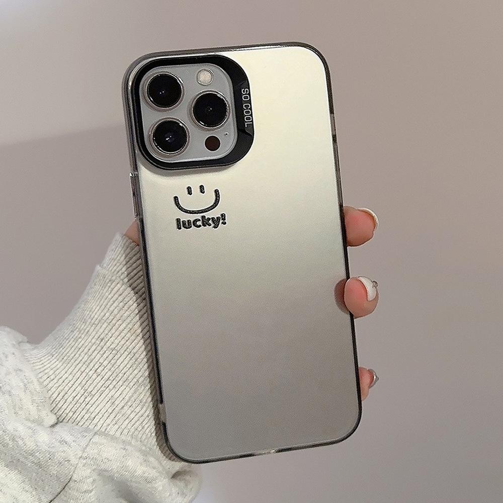 Electroplated Smiley Face iPhone 15/14 Pro Max Phone Case, 12 Apple 13 Premium Feel, 11 Drop Protection, 14 Personality.