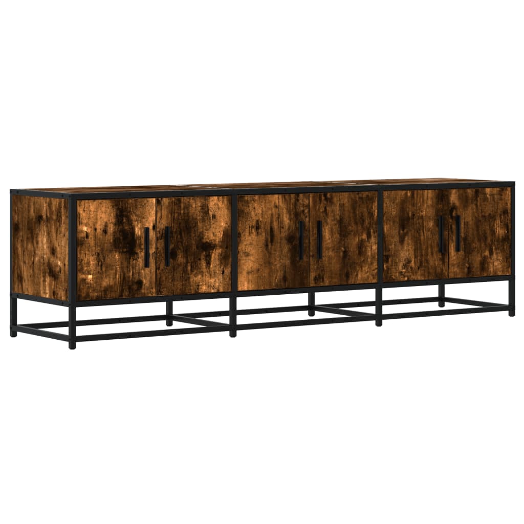 TV Cabinet Smoked Oak 150 x 35 x 41 cm Wood Based Panel and Metal