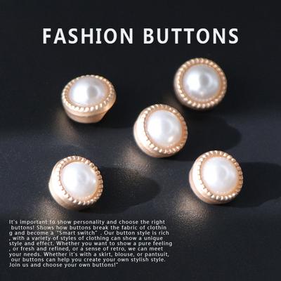 10 Stück Hemdknöpfe Kleine Hemd Perle Metall Dekorative Knöpfe Hochwertige Exquisite Kleidung Strickjacke Schöne Knöpfe