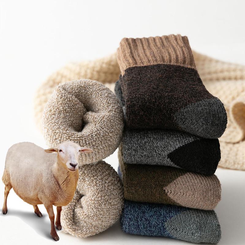 

5 пар/лот зимние утолщенные шерстяные носки мужские высококачественные махровые носки сохраняющие тепло парные носки хлопковые носки для мужчин термальные 38-45 EU 39-45