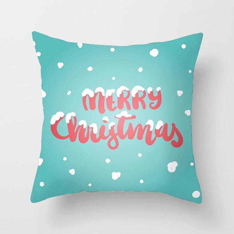 Wish Home Christmas Snowflake Digital Printing Peach Skin Car Pillow Cushion Pillow Case