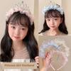 Bow Crown Children's Hair Band Girls' High-end Feel Princess Charm Pearl Tassel Headwear New Creative Fresh and Sweet Hair Clip