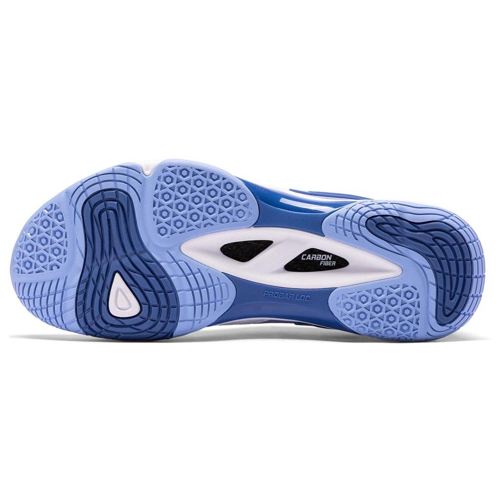 Li Ning Sonic Boom OP Textile, Synthetic Leather Abrasion Resistant Low top Badminton Shoes Men's White Blue AYZQ009-9