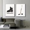 Minimalist Winter Sports Black Ice Hockey Nursery Illustration Poster Canvas Painting Wall Art Pictures Home Boy‘s Room Decor