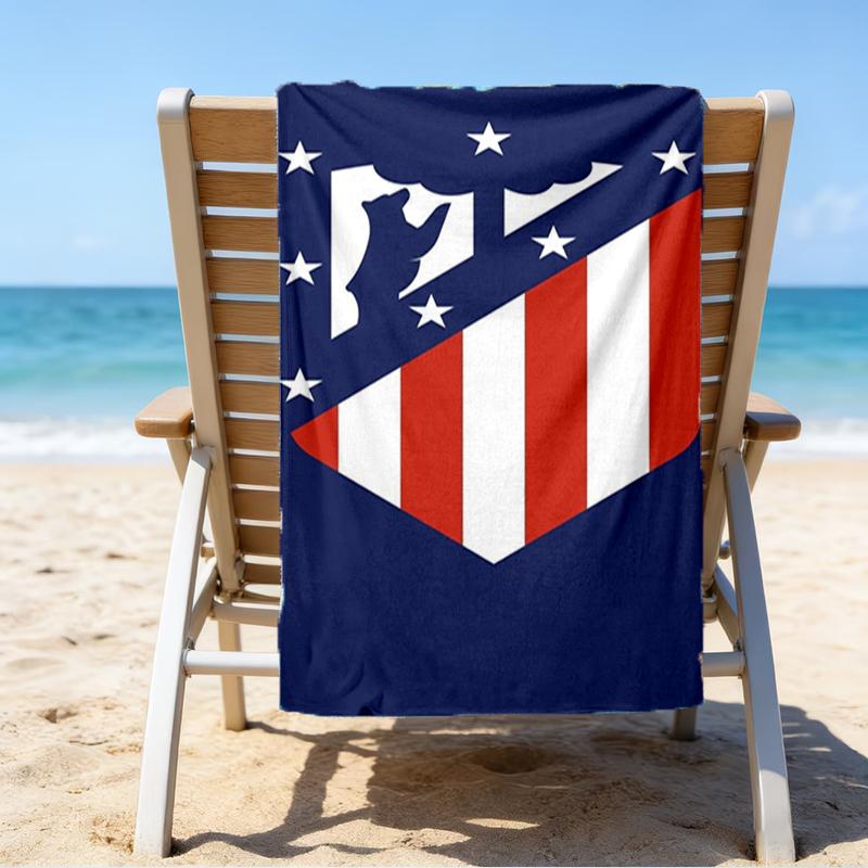 Ultra-Soft Beach Towel with Atlético Madrid Theme,Ideal for Pool - Camping, Diving - Perfect Travel Essential, Vibrant Beach Towel.