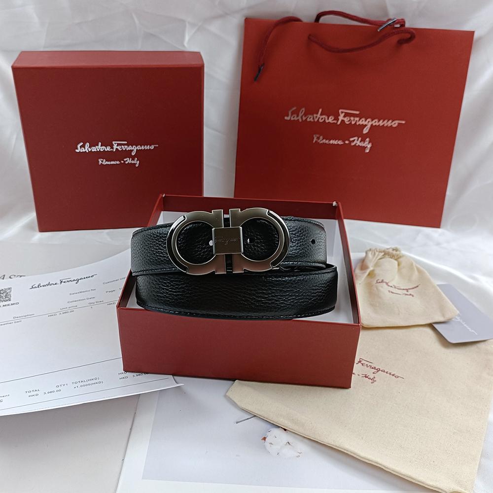 Salvatore Ferragamo 3,5cm Pánský pásek Luxusní značka Designový pásek Oblek Džíny Formální Značkový Dárková krabička