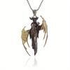 1pc Fallen Angel Devil Pendant, Vintage Domineering Wings Necklace for Men, Punk Jewelry