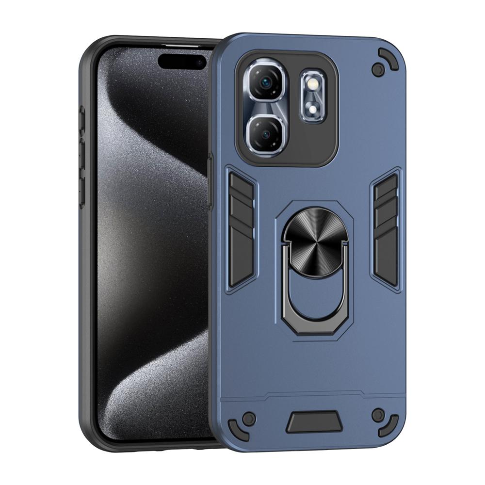 

KEYSION Противоударный чехол для Infinix Hot 50i Силикон+ПК Защитное кольцо для камеры Подставка Задняя крышка для телефона для Infinix Smart 9 9 HD for Smart 9 синий